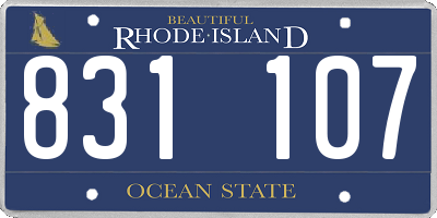 RI license plate 831107