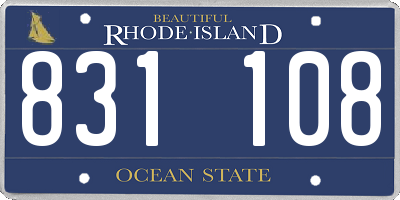 RI license plate 831108