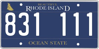RI license plate 831111