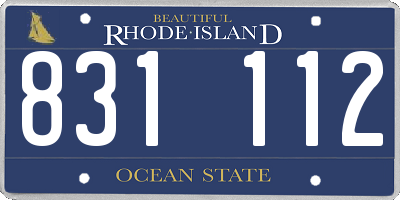 RI license plate 831112