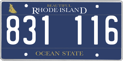 RI license plate 831116