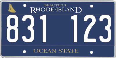 RI license plate 831123