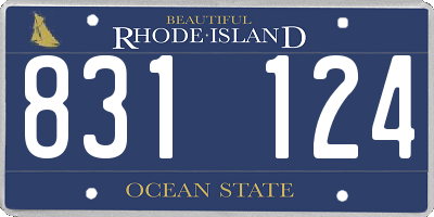 RI license plate 831124