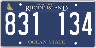 RI license plate 831134