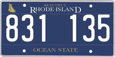 RI license plate 831135