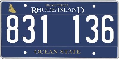 RI license plate 831136