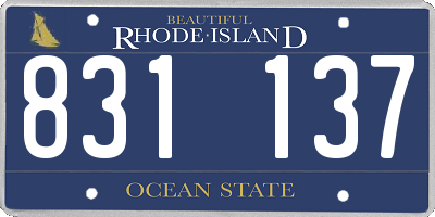 RI license plate 831137