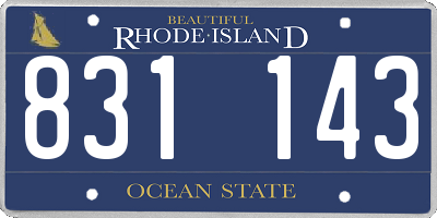 RI license plate 831143