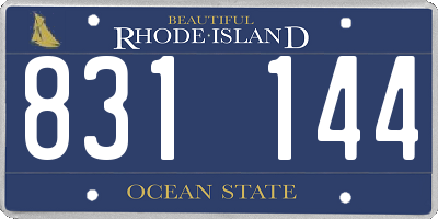 RI license plate 831144