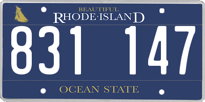 RI license plate 831147