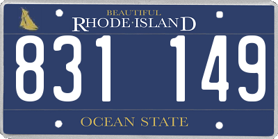 RI license plate 831149