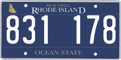 RI license plate 831178