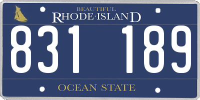 RI license plate 831189