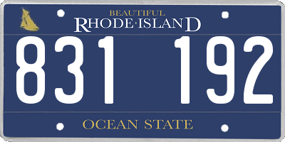RI license plate 831192