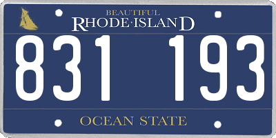 RI license plate 831193