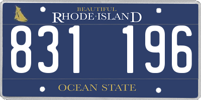 RI license plate 831196