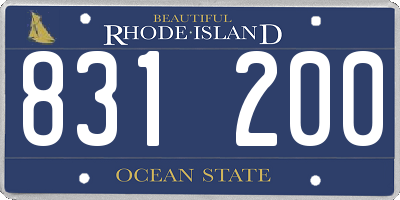 RI license plate 831200