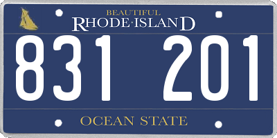 RI license plate 831201