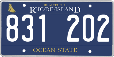 RI license plate 831202