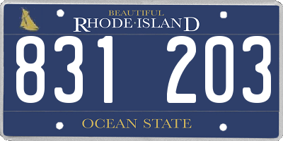 RI license plate 831203