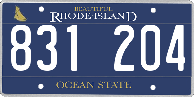 RI license plate 831204