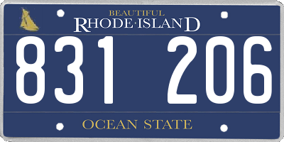 RI license plate 831206