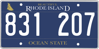 RI license plate 831207