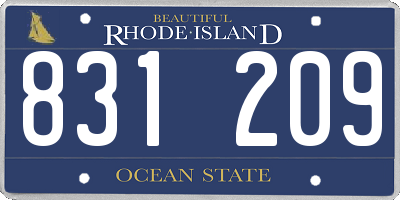 RI license plate 831209