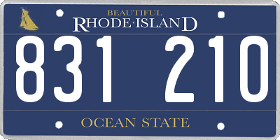 RI license plate 831210
