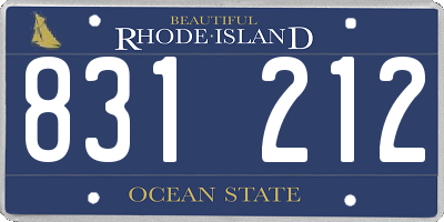 RI license plate 831212