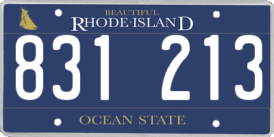 RI license plate 831213