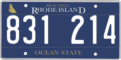 RI license plate 831214