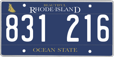 RI license plate 831216