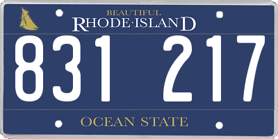 RI license plate 831217