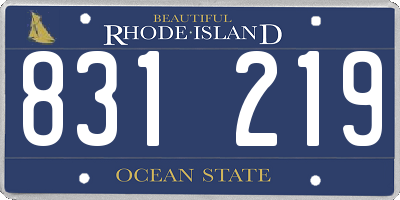 RI license plate 831219
