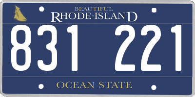 RI license plate 831221