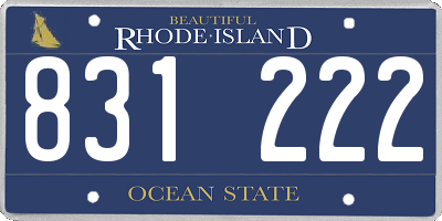 RI license plate 831222