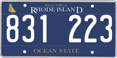 RI license plate 831223
