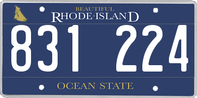 RI license plate 831224