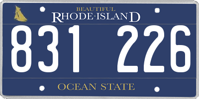 RI license plate 831226