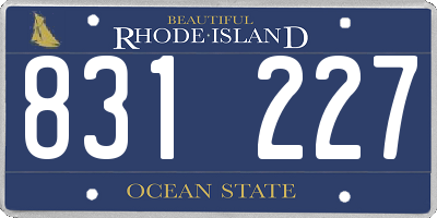 RI license plate 831227