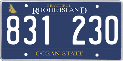 RI license plate 831230
