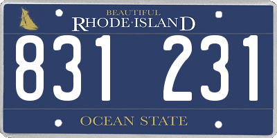 RI license plate 831231