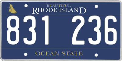RI license plate 831236