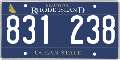 RI license plate 831238