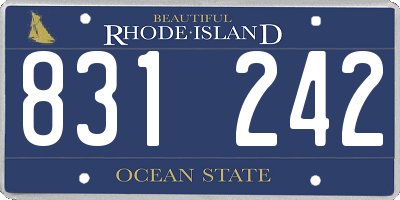 RI license plate 831242