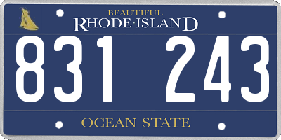 RI license plate 831243