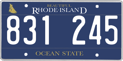 RI license plate 831245