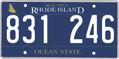 RI license plate 831246