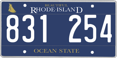 RI license plate 831254